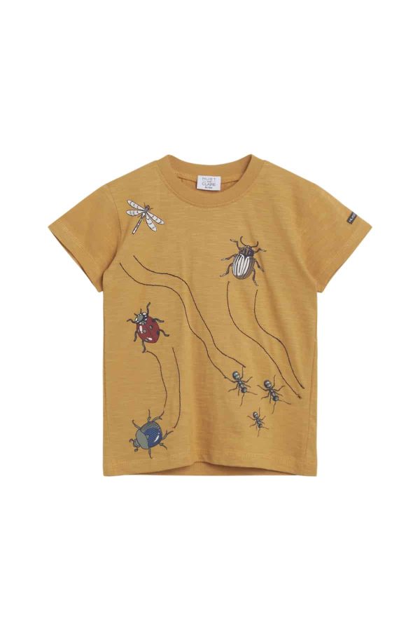 zon geel T-shirt met insecten Hust and Claire