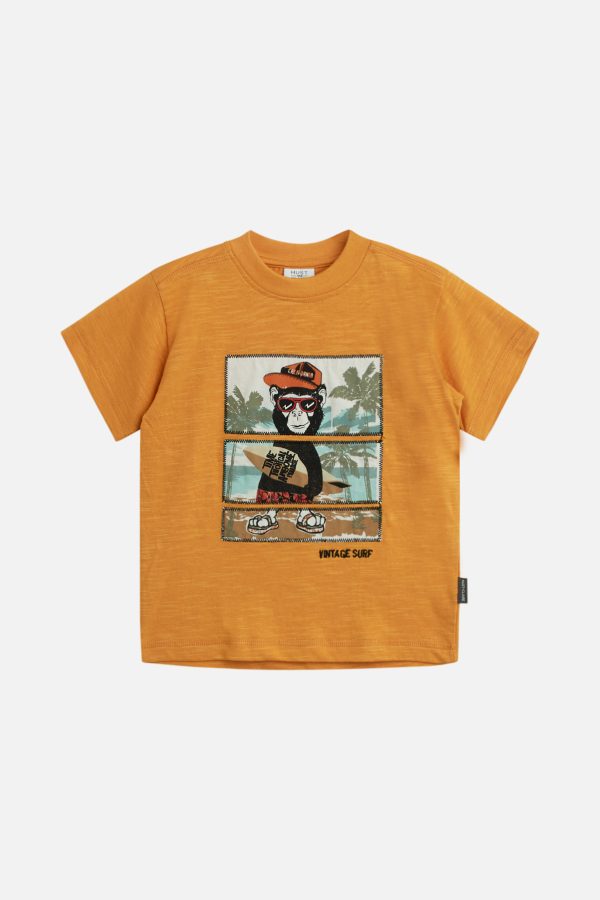 Hust&Claire oranje T-shirt monkey 'Arthur'