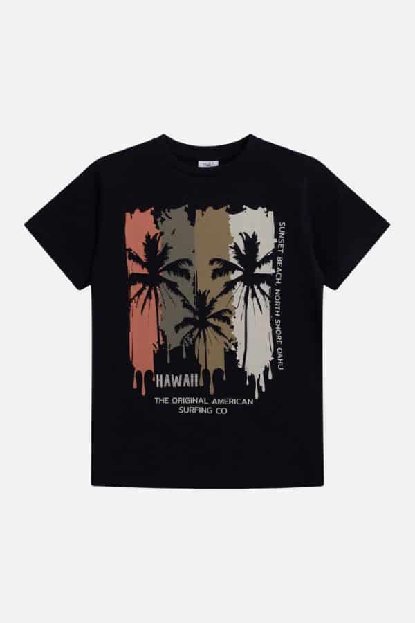 Hust&Claire zwart T-shirt Hawai 'Alwin'