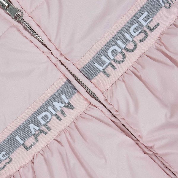 Lapin House omkeerbare winterjas roze/grijze bont