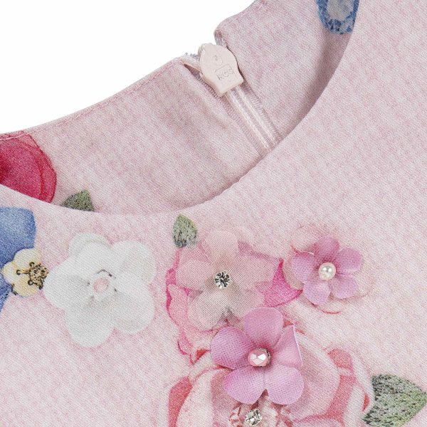 Lapin House mouwloze roze jurk met bloemen