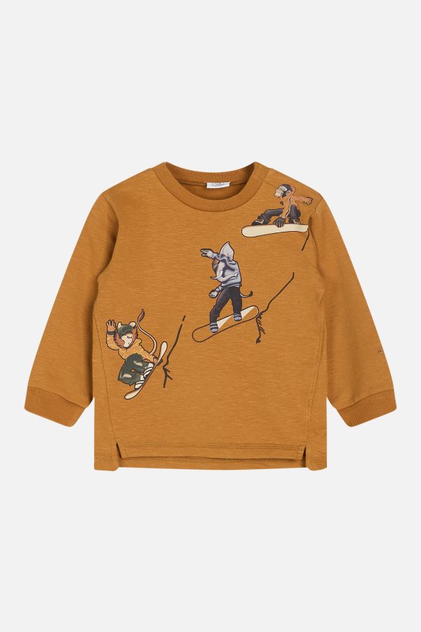 Hust&Claire oranje sweatshirt skatebord 'Asger'