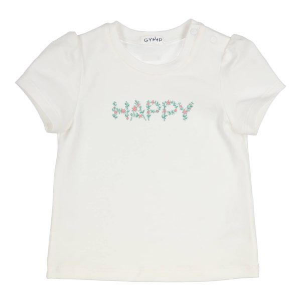 GYMP wit T-shirt 'Happy flowers'