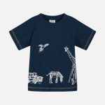 Hust&Claire donkerblauwe T-shirt jungle 'Arwin'