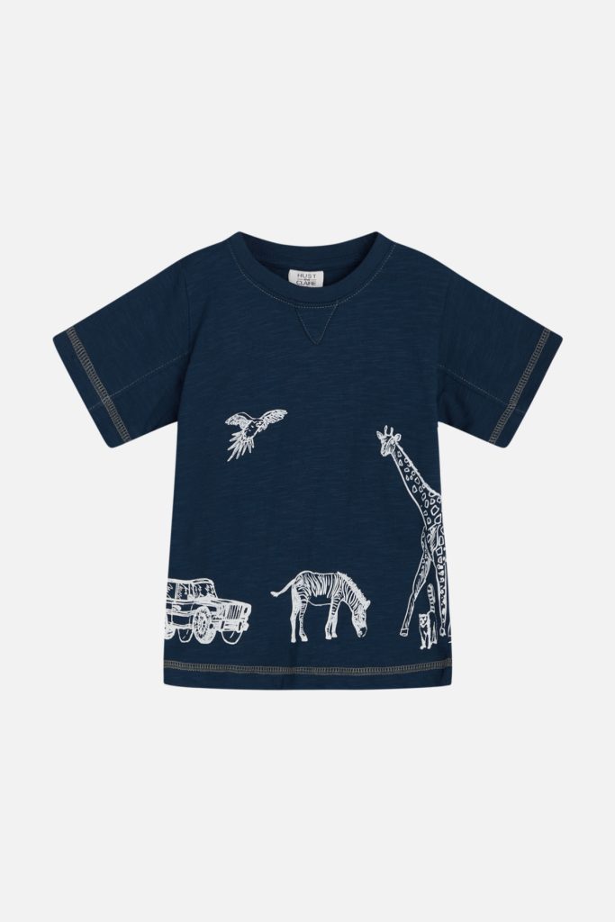 Hust&Claire donkerblauwe T-shirt jungle 'Arwin'